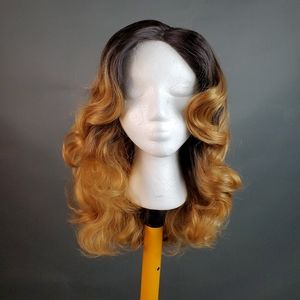 Honey blonde lacefront wig w/ dark roots